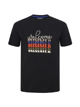 North Latitude T-shirt 'Welcome Summer', zwart