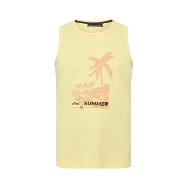 North Latitude Singlet print 'Summer', zacht geel