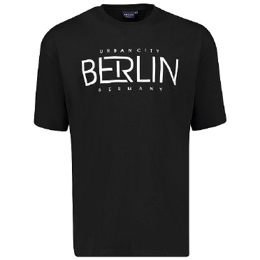 Adamo T-shirt print BERLIN, zwart