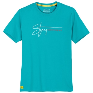 Redfield t-shirt 'Stay Confident, aqua groen