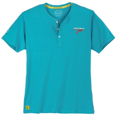 Redfield t-shirt m. henley boord, aqua groen
