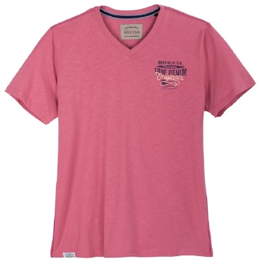 Redfield t-shirt m. V-hals 'Originals', rouge