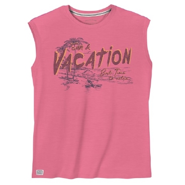 Redfield tanktop print 'Vacation', roze