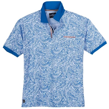 Redfield Polo m. borstzak all-over print, blauw