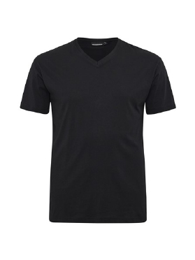 North Latitude T-shirt met V-hals, zwart