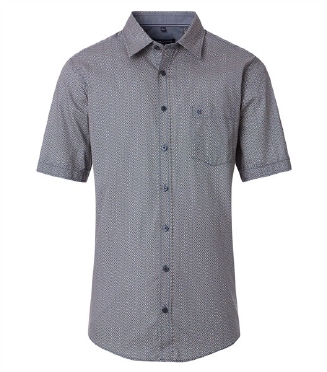 Casa Moda overhemd Casual Fit fijn printje, navy/grijs