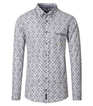Casa Moda overhemd Casual Fit blokjes, gr/blauw