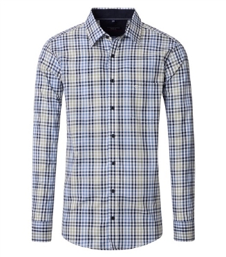 Casa Moda overhemd Casual Fit geruit, gr/blauw