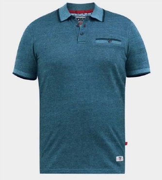 D555 Polo m. borstzakje, petrol