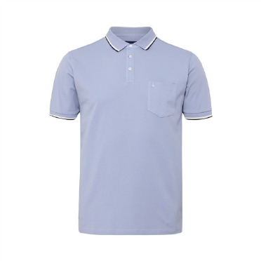 North Latitude sportieve polo m. contrast kraag, l. blauw