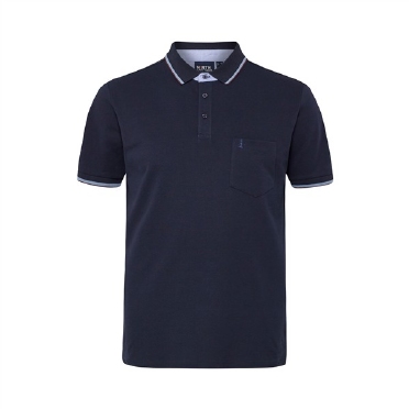 North Latitude sportieve polo m. contrast kraag, night sky