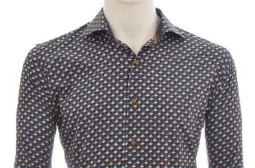 Eden Valley overhemd regular fit, blauwe waaiers