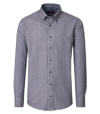 Casa Moda overhemd Casual Fit bolletjes, blauw/rood