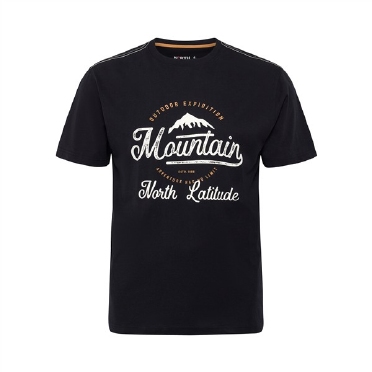 North Latitude T-shirt 'Mountain', zwart