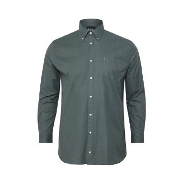 North Latitude Oxford shirt lange mouw, bottle green