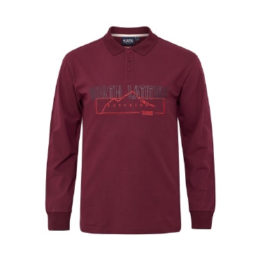 North Latitude polo pique LM superflex+print, bordo