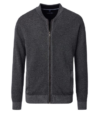 Casa Moda Cardigan vest met rits, antraciet