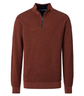 Casa Moda Sweatshirt m. ritsje, oranjebruin