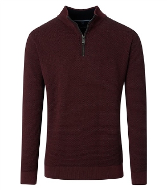 Casa Moda Sweatshirt m. ritsje, wijnrood