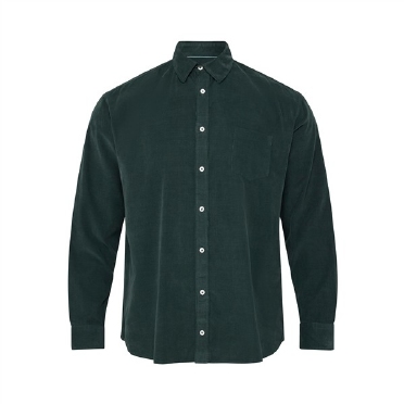 North Latitude Corduroy overhemd lange mouw, d.green