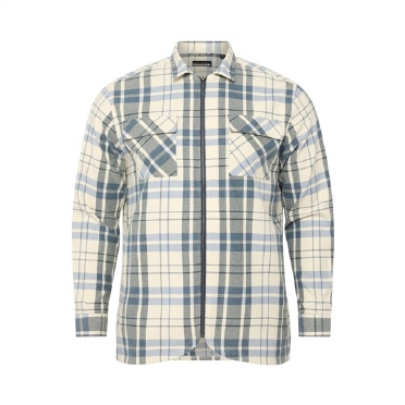 North Latitude Overshirt m. rits, geblokt off-white
