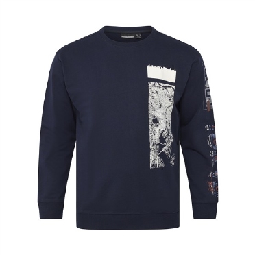 North Latitude sweater m. print op mouw, navy
