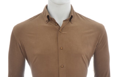 Eden Valley Overhemd Manchester fijnrib, bruin beige