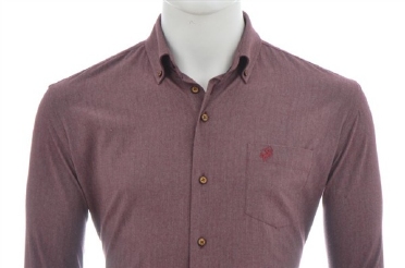 Eden Valley overhemd Herringbone regular fit, bordo