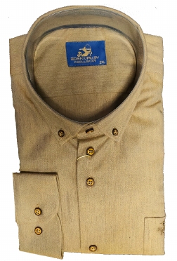 Eden Valley overhemd Poplin stof regular fit, oker bruin
