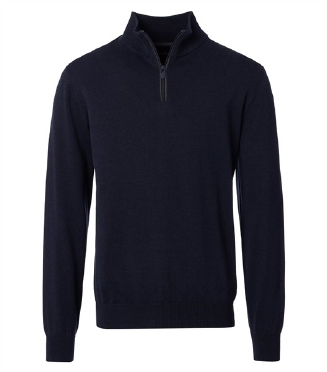Casa Moda Sweatshirt m. rits in boord, navy