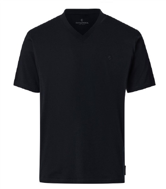 Casa Moda T-shirt V-hals 2-pack, effen zwart