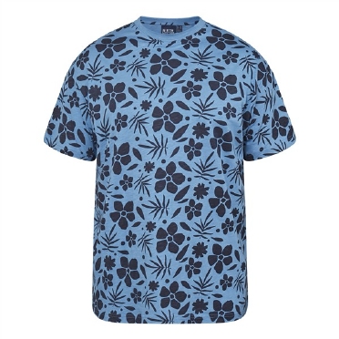 North Latitude T-shirt allover print, mid blue