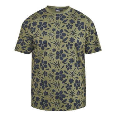 North Latitude T-shirt allover print, olijfgroen