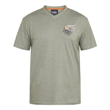 North Latitude T-shirt met V-hals, olijfgroen