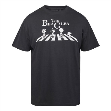 North Latitude T-shirt print 'Snoopy The Beagles', zwart