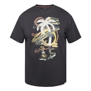 North Latitude T-shirt print 'High wave', zwart