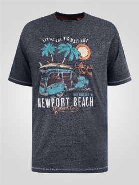 D555 T-shirt Newport Beach, navy melée