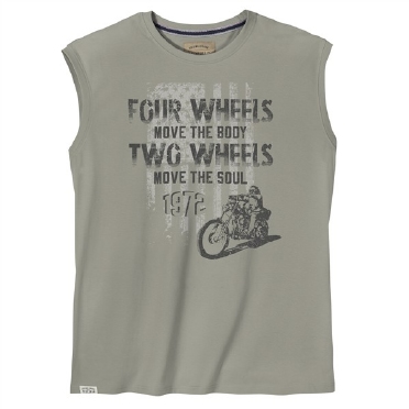 Redfield tanktop print 'Four Wheels', grijs