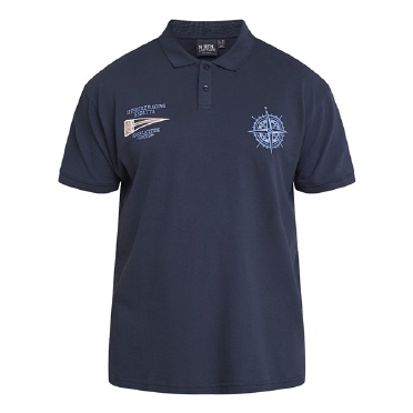 North Latitude polo pique 'Regatta Compass', navy
