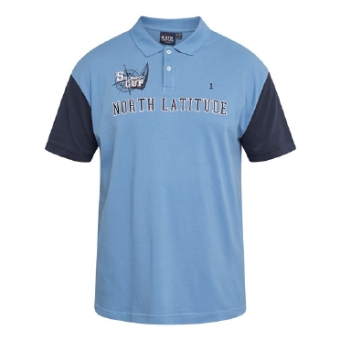 North Latitude sportieve polo pique m. logo, blauw