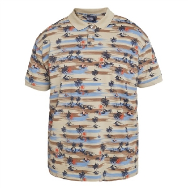North Latitude zomer polo pique all-over print, sand