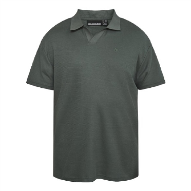 North Latitude polo m. V-neck split, uni dust green