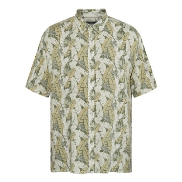 North Latitude viscose shirt Palmblad, olijfgroen