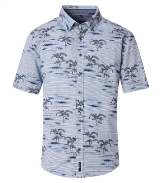 Casa Moda short overhemd Casual Fit print, boompjes
