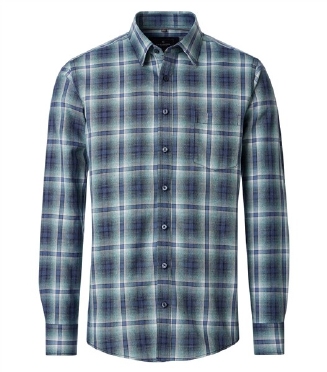 Casa Moda overhemd Casual Fit, geruit blauw