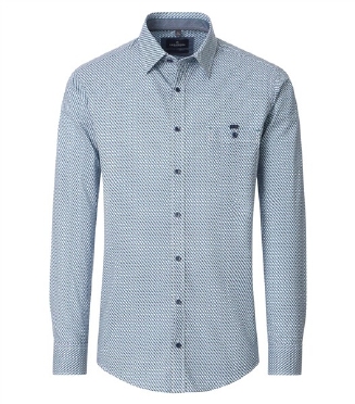 Casa Moda overhemd Casual Fit, wit met dots
