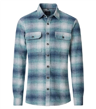 Casa Moda overshirt Casual Fit flanel, geruit petrol