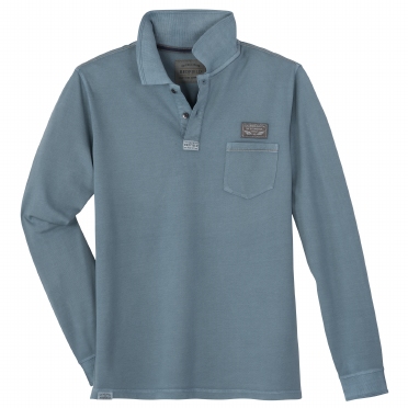 Redfield poloshirt LM+borstzak 'Aviation Deptm', smoke blue