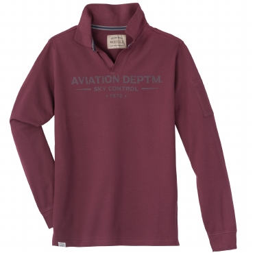 Redfield poloshirt LM+pocket 'Aviation', red plum