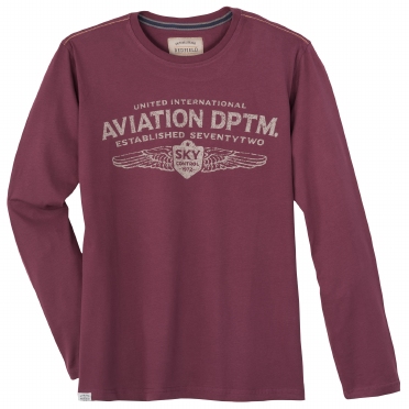 Redfield t-shirt 'Aviation' LM, red plum